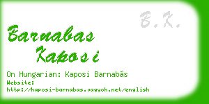 barnabas kaposi business card